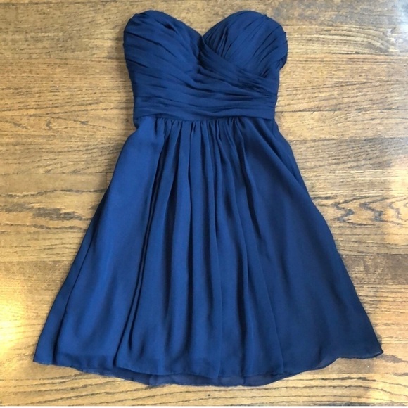 Navy Blue Strapless Dress Size 4 Bridesmaids Wedding Cocktail Formal Parties - Picture 2 of 8